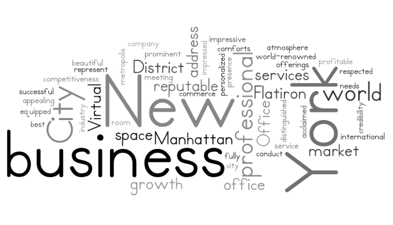 Manhattan Virtual Office Word Cloud About Us 2